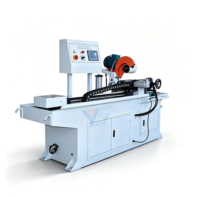 Automatic Pipe Cutting Machine: Full external view of the industrial metal tube cutting equipment