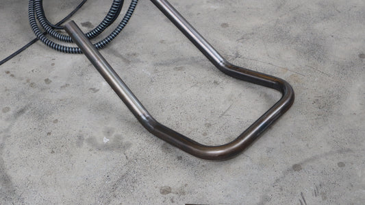 Perfect round pipe bending detail by metal processing machine, achieving full and non-deformed tube shapes