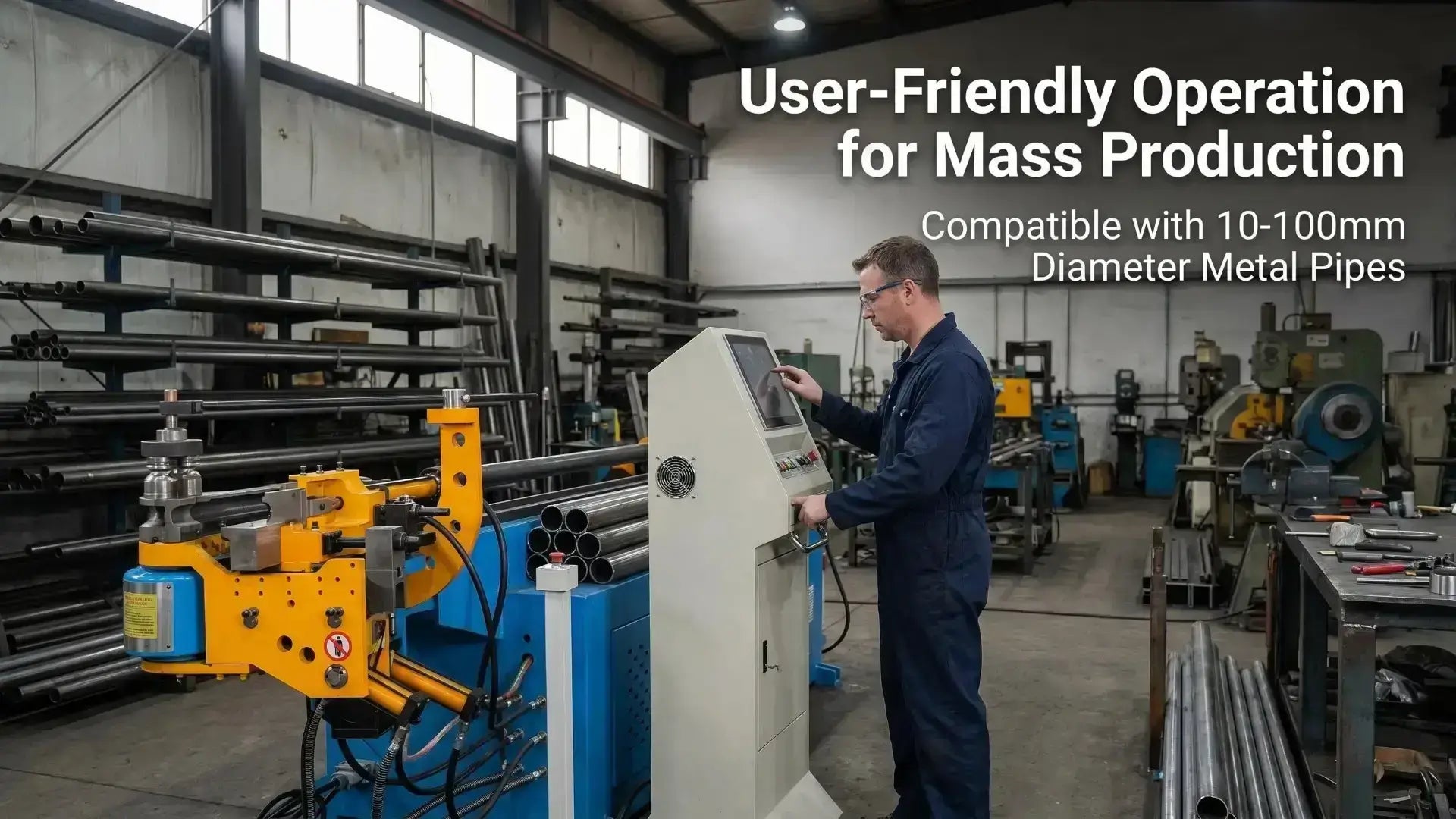 Industrial CNC fully automatic tube bending machine with user friendly operation used for bending diverse metal pipes